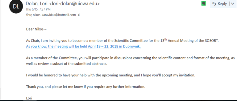 SOSORT 2018 Scientific committee member Nikos Karavidas
