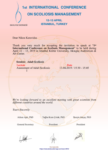 Istanbul conference invitation Nikos Karavidas